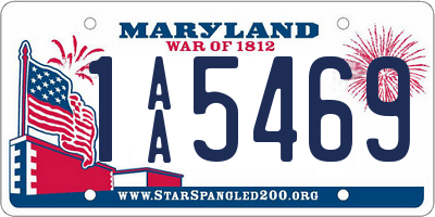 MD license plate 1AA5469