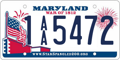 MD license plate 1AA5472