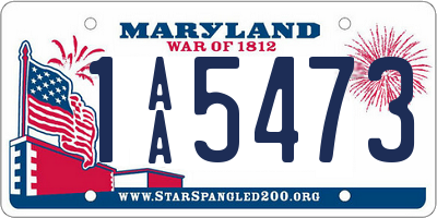 MD license plate 1AA5473