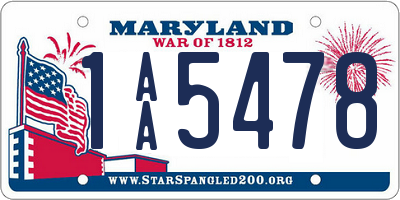 MD license plate 1AA5478