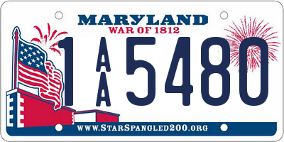 MD license plate 1AA5480