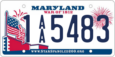 MD license plate 1AA5483