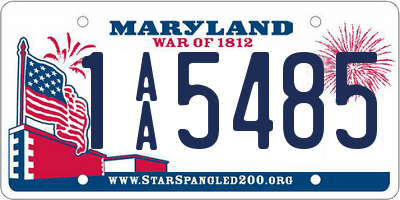 MD license plate 1AA5485