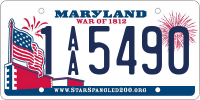 MD license plate 1AA5490