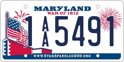 MD license plate 1AA5491