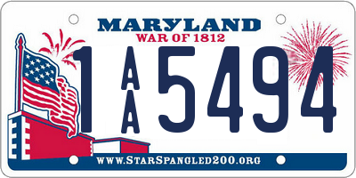 MD license plate 1AA5494