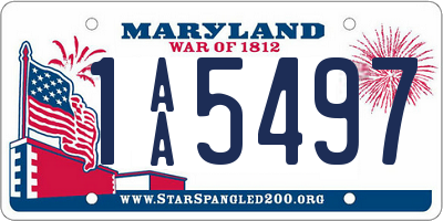 MD license plate 1AA5497