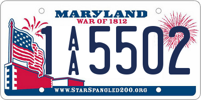 MD license plate 1AA5502