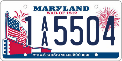 MD license plate 1AA5504