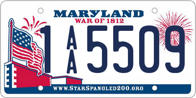 MD license plate 1AA5509