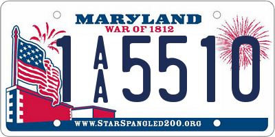 MD license plate 1AA5510