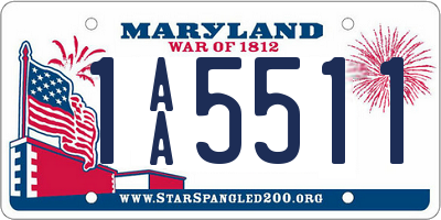 MD license plate 1AA5511