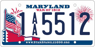 MD license plate 1AA5512