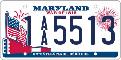 MD license plate 1AA5513