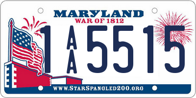 MD license plate 1AA5515