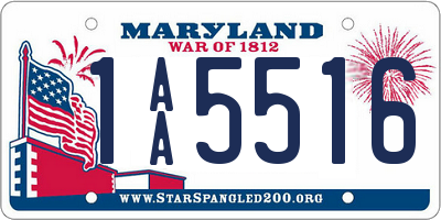 MD license plate 1AA5516