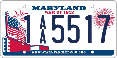 MD license plate 1AA5517