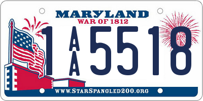 MD license plate 1AA5518