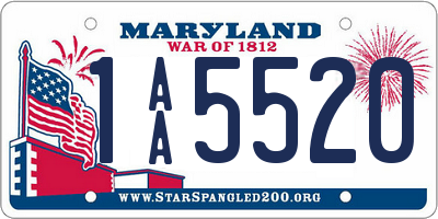 MD license plate 1AA5520