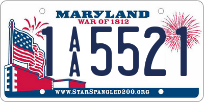 MD license plate 1AA5521