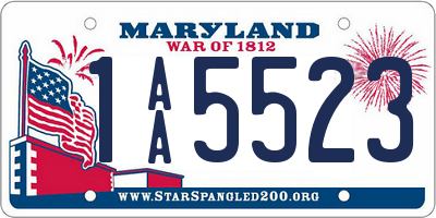 MD license plate 1AA5523