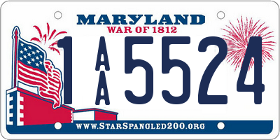 MD license plate 1AA5524