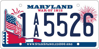 MD license plate 1AA5526