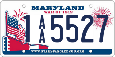 MD license plate 1AA5527