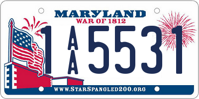 MD license plate 1AA5531