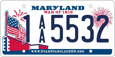 MD license plate 1AA5532