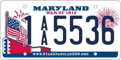 MD license plate 1AA5536