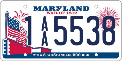 MD license plate 1AA5538