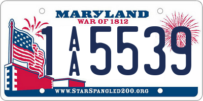 MD license plate 1AA5539