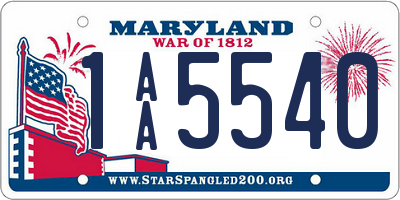 MD license plate 1AA5540