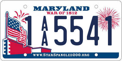 MD license plate 1AA5541