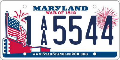 MD license plate 1AA5544