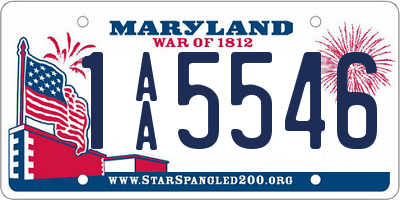 MD license plate 1AA5546