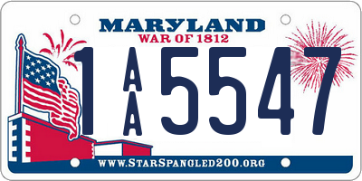 MD license plate 1AA5547