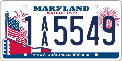 MD license plate 1AA5549