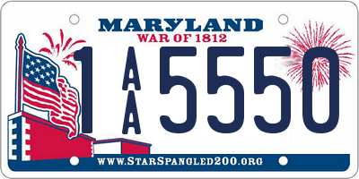 MD license plate 1AA5550