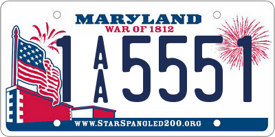 MD license plate 1AA5551