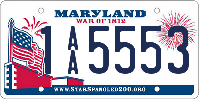 MD license plate 1AA5553