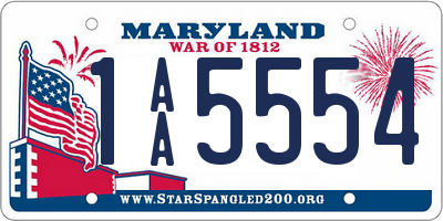 MD license plate 1AA5554