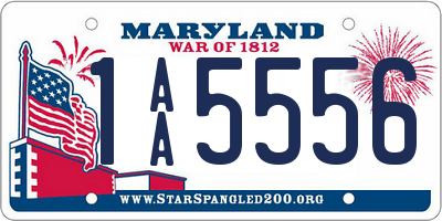 MD license plate 1AA5556