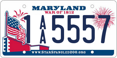 MD license plate 1AA5557