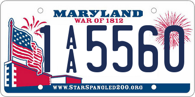 MD license plate 1AA5560