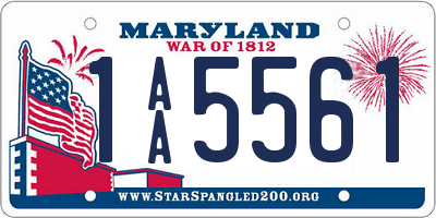 MD license plate 1AA5561