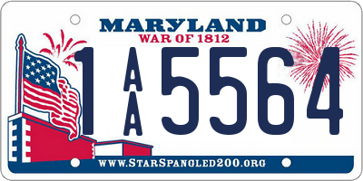 MD license plate 1AA5564