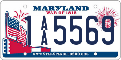 MD license plate 1AA5569