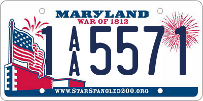 MD license plate 1AA5571